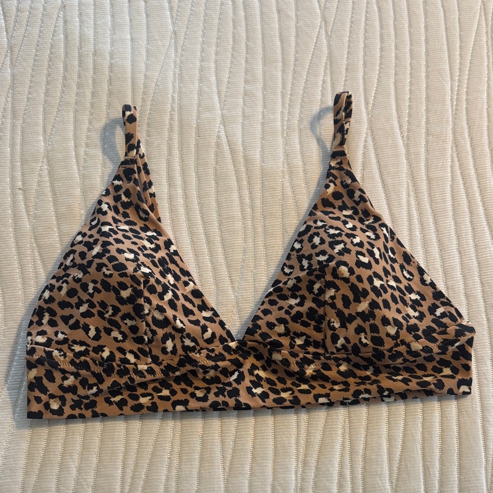 Aerie Brown Leopard Bikini Top